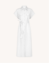 DONDUP abito longuette con spacco Bianco