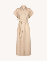 DONDUP abito longuette con spacco Beige