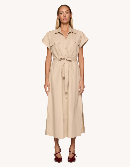 abito longuette con spacco DA430PF0010DXXX 010 DONDUP 