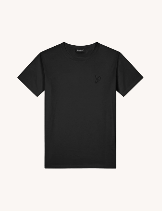 t-shirt logo ricamato in tono S746JF0271DFZ4 999 DONDUP 