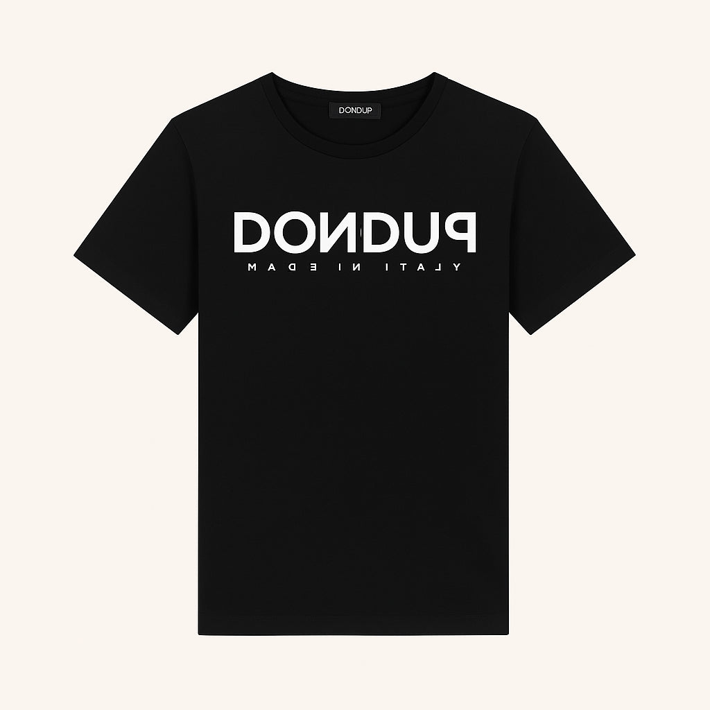 t-shirt logo made in italy US198JF0271UIS8 999 DONDUP 