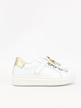 ELISABETTA FRANCHI sneakers con frange e inserti oro Bianco/oro