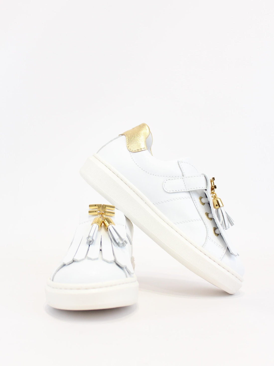 sneakers con frange e inserti oro F1A9 E0224 BIANCO/ORO ELISABETTA FRANCHI 