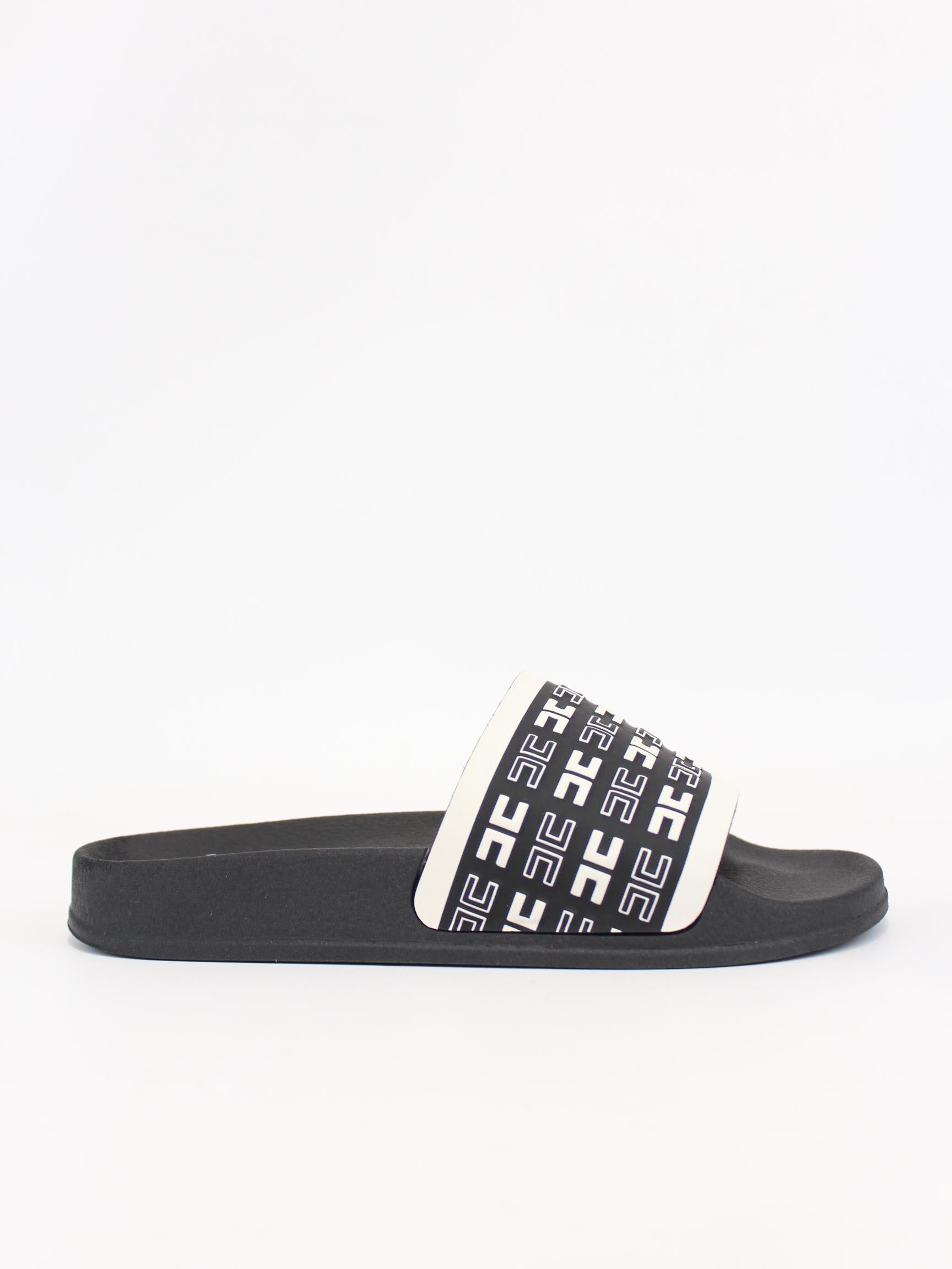 sandalo in vera pelle con logo F4A0 E0313 NERO/BURRO ELISABETTA FRANCHI 