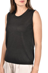 GRAN SASSO top in lurex Nero