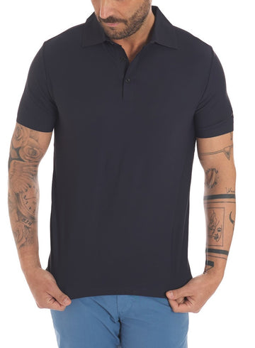 polo in tessuto tecnico super stretch HE841001 BLUE HESKIMO 
