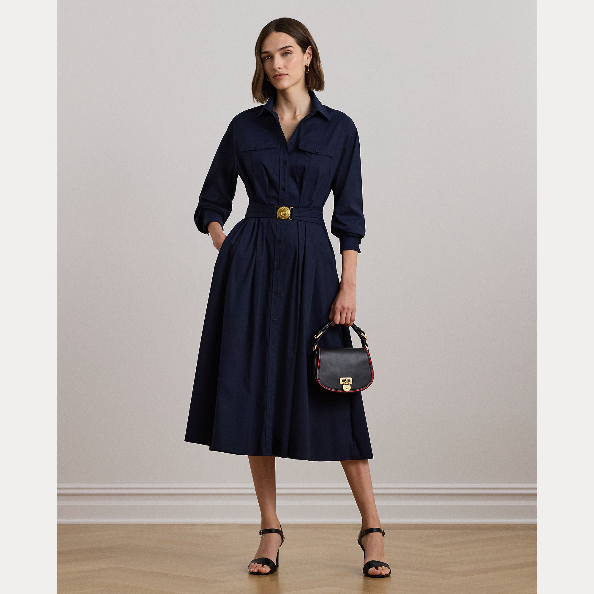 abito midi con cinta 250-957121 001 LAUREN RALPH LAUREN 