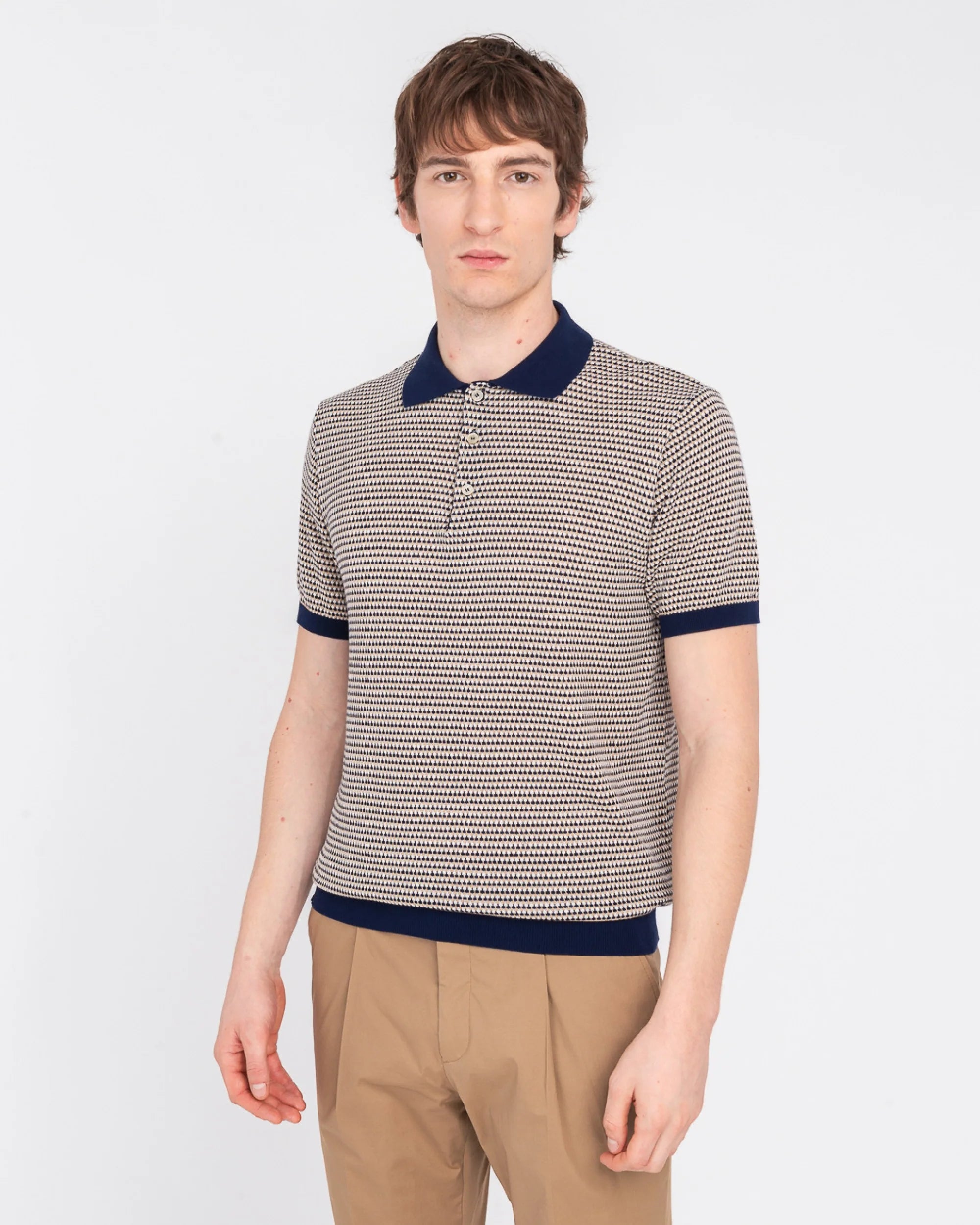 polo jacquard in cotone 3832M508 253313 89 MANUEL RITZ 