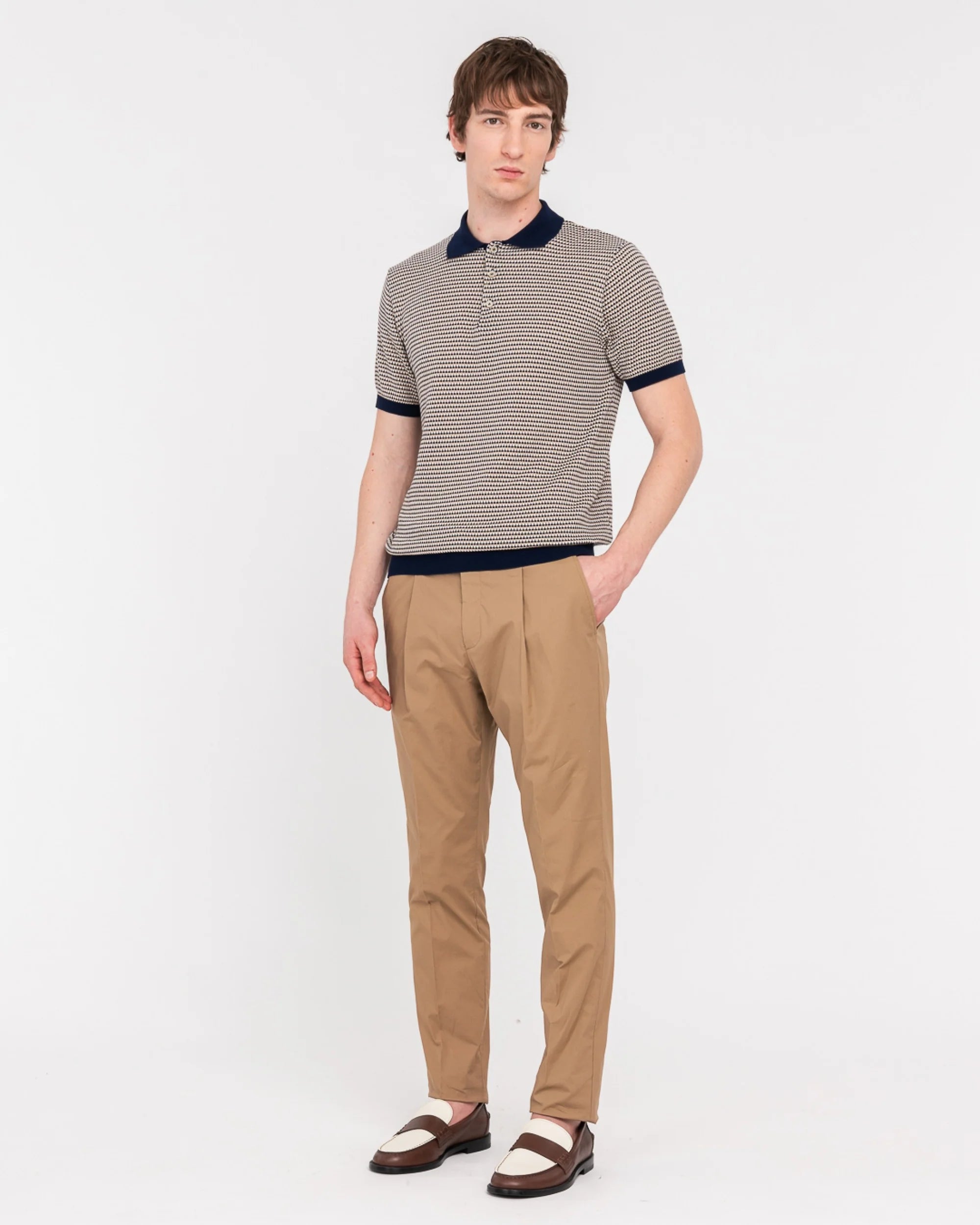 polo jacquard in cotone 3832M508 253313 89 MANUEL RITZ 