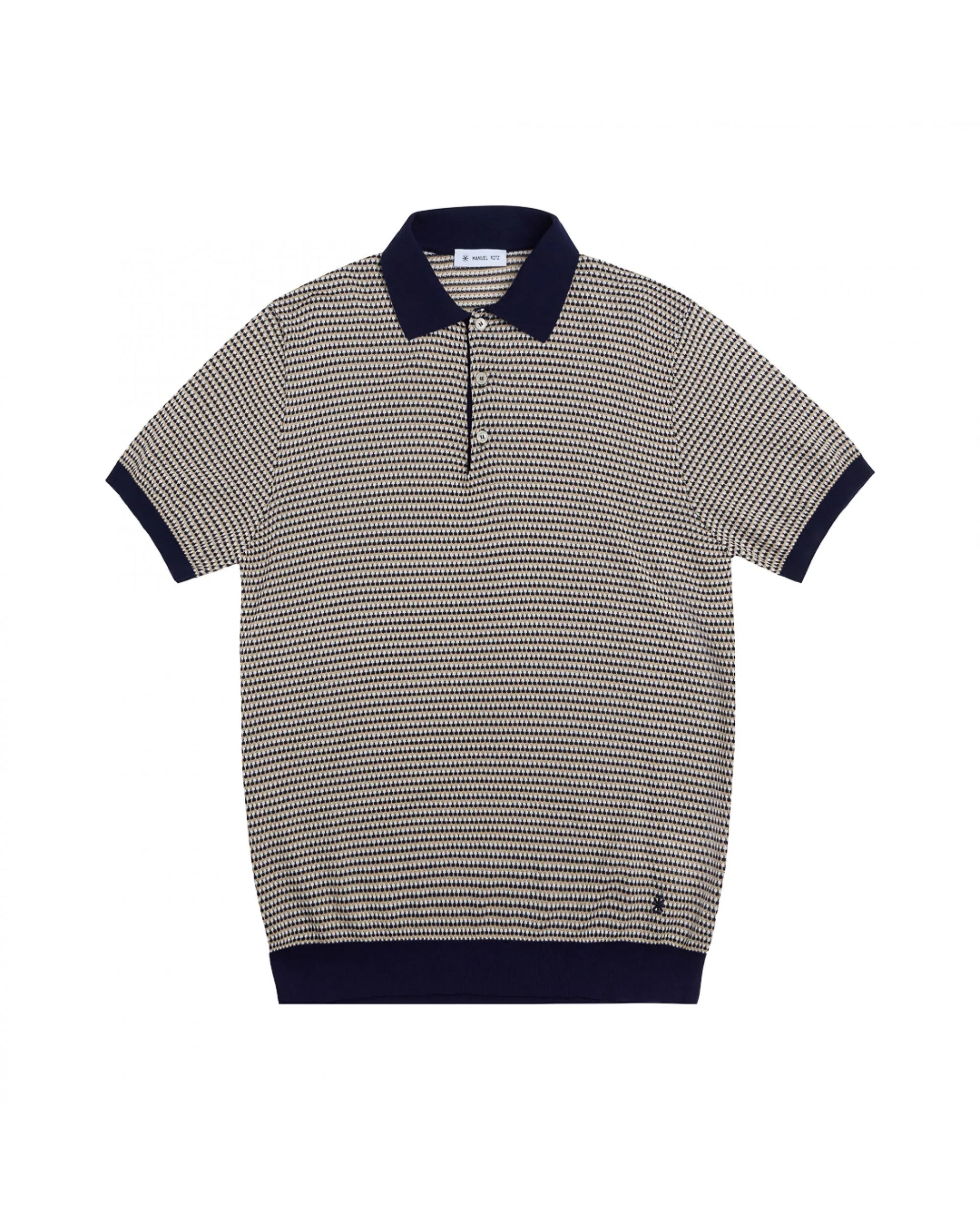 polo jacquard in cotone 3832M508 253313 89 MANUEL RITZ 