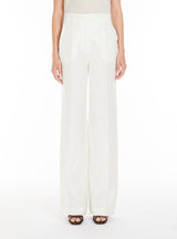 MAXMARA pantalone in lino melange Bianco