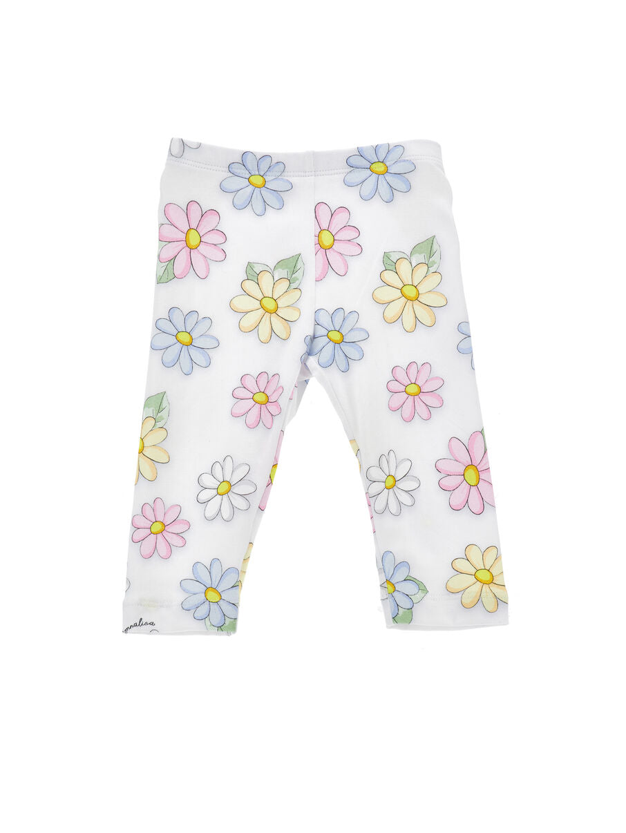leggins con margherite 31E408 5662 0099 MONNALISA 