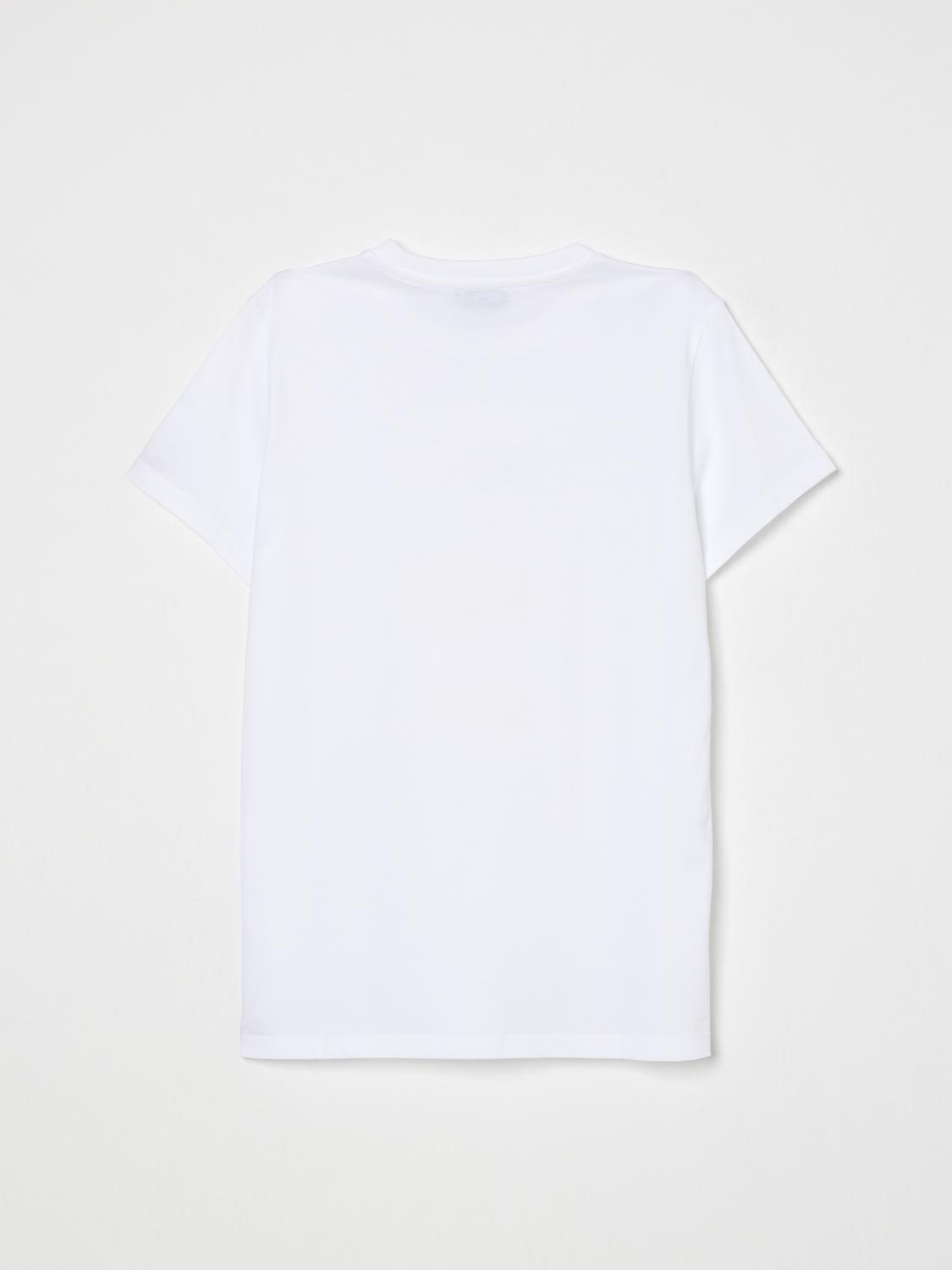 t-shirt con logo scritto HUM058LAA01 10101 MOSCHINO KIDS 