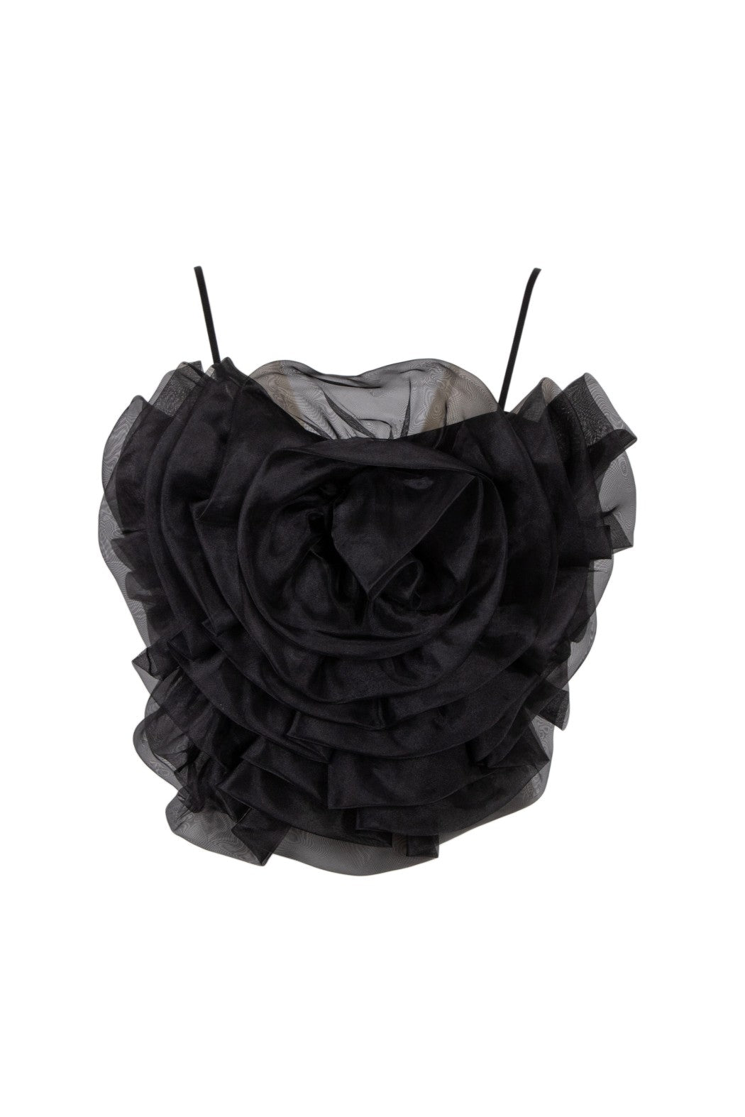 top con maxi fiore TAORMINA NERO ODI' ODI' 