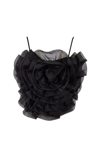 top con maxi fiore TAORMINA NERO ODI' ODI' 