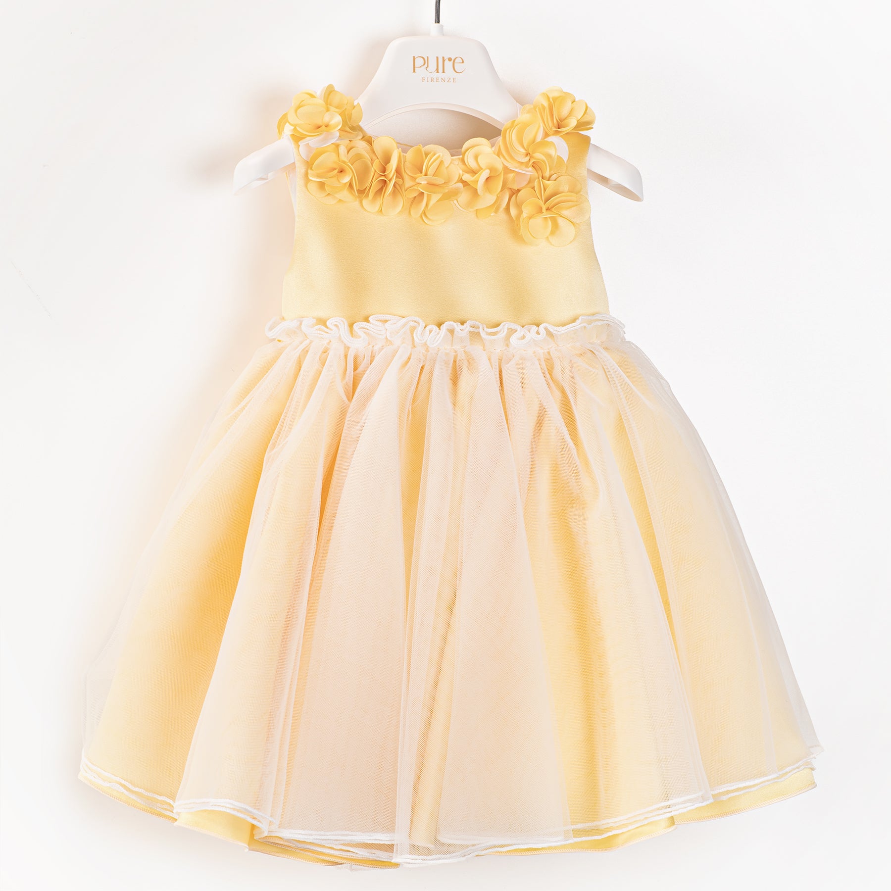 abito con applicazioni al collo PC03219 GIALLO PURE FIRENZE 