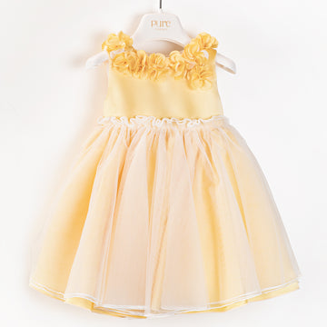 abito con applicazioni al collo PC03219 GIALLO PURE FIRENZE 