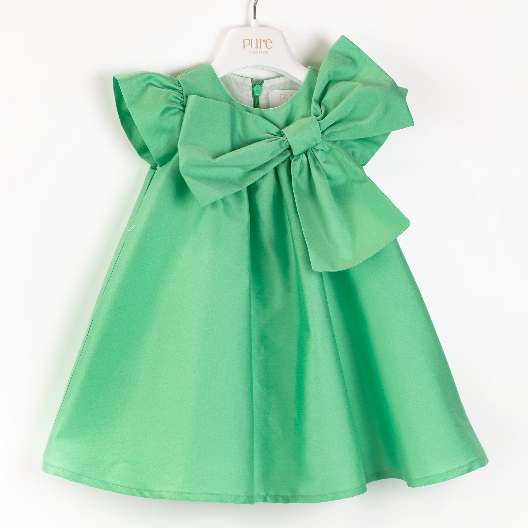 abito con fiocco PC03226 VERDE PURE FIRENZE 