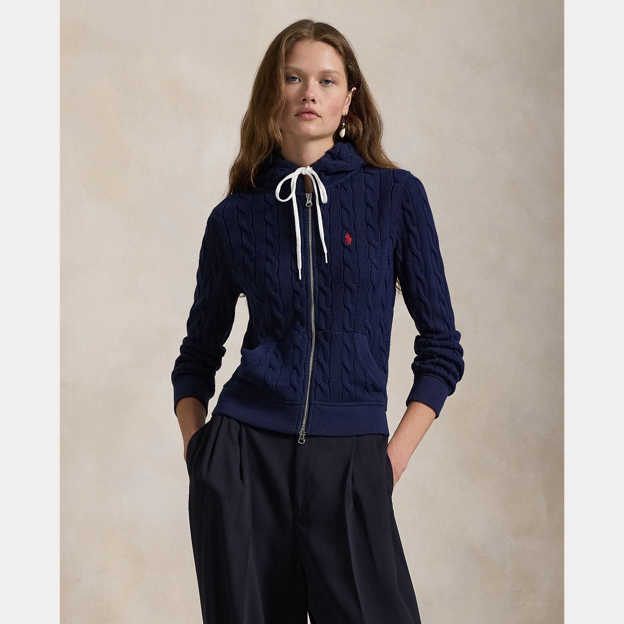 felpa in maglia con zip 211-959124 001 RALPH LAUREN POLO 
