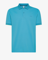 SUN68 Polo small stripes maniche corte Turchese