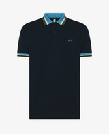 SUN68 polo con colletto in contrasto Navy blue