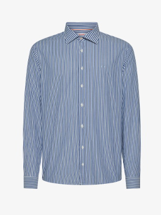 camicia a righe bicolor S35103 BIANCO/NAVY BLUE SUN68 