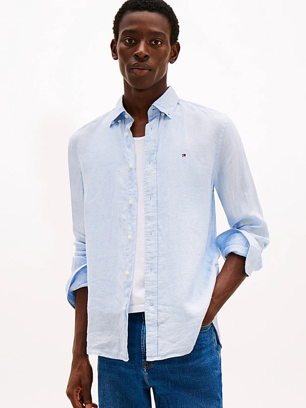 camicia in puro lino MW0MW34602 C1O TOMMY HILFIGER 