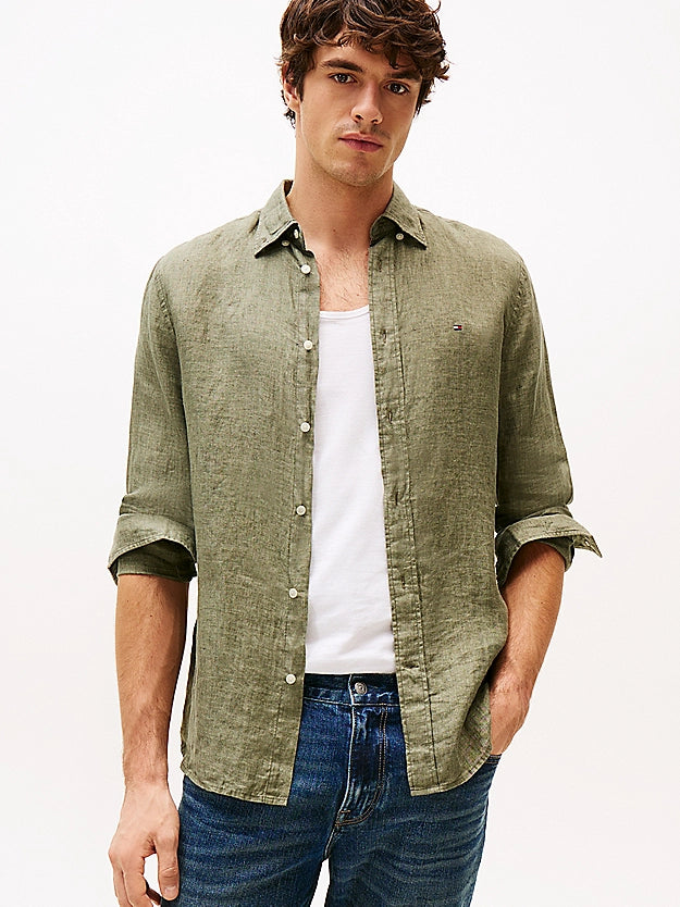 camicia in puro lino MW0MW34602 PLI TOMMY HILFIGER 