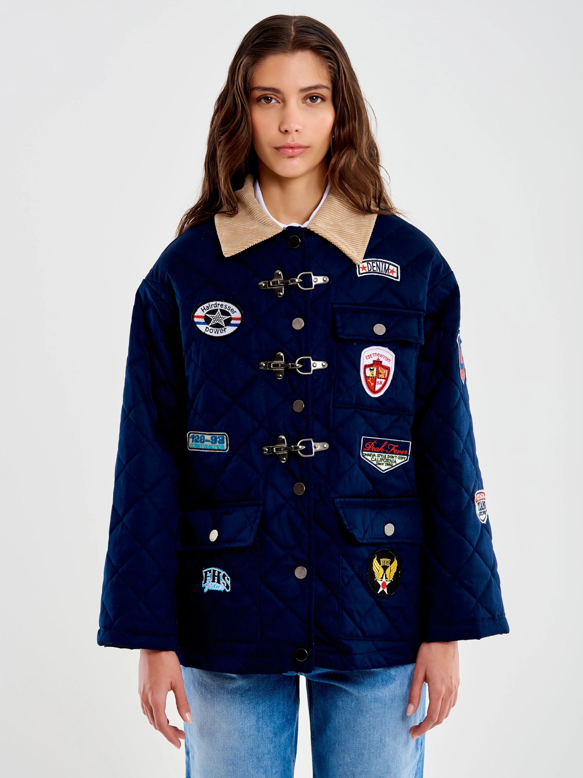 giacca con patch RD0307 BLU VICOLO 