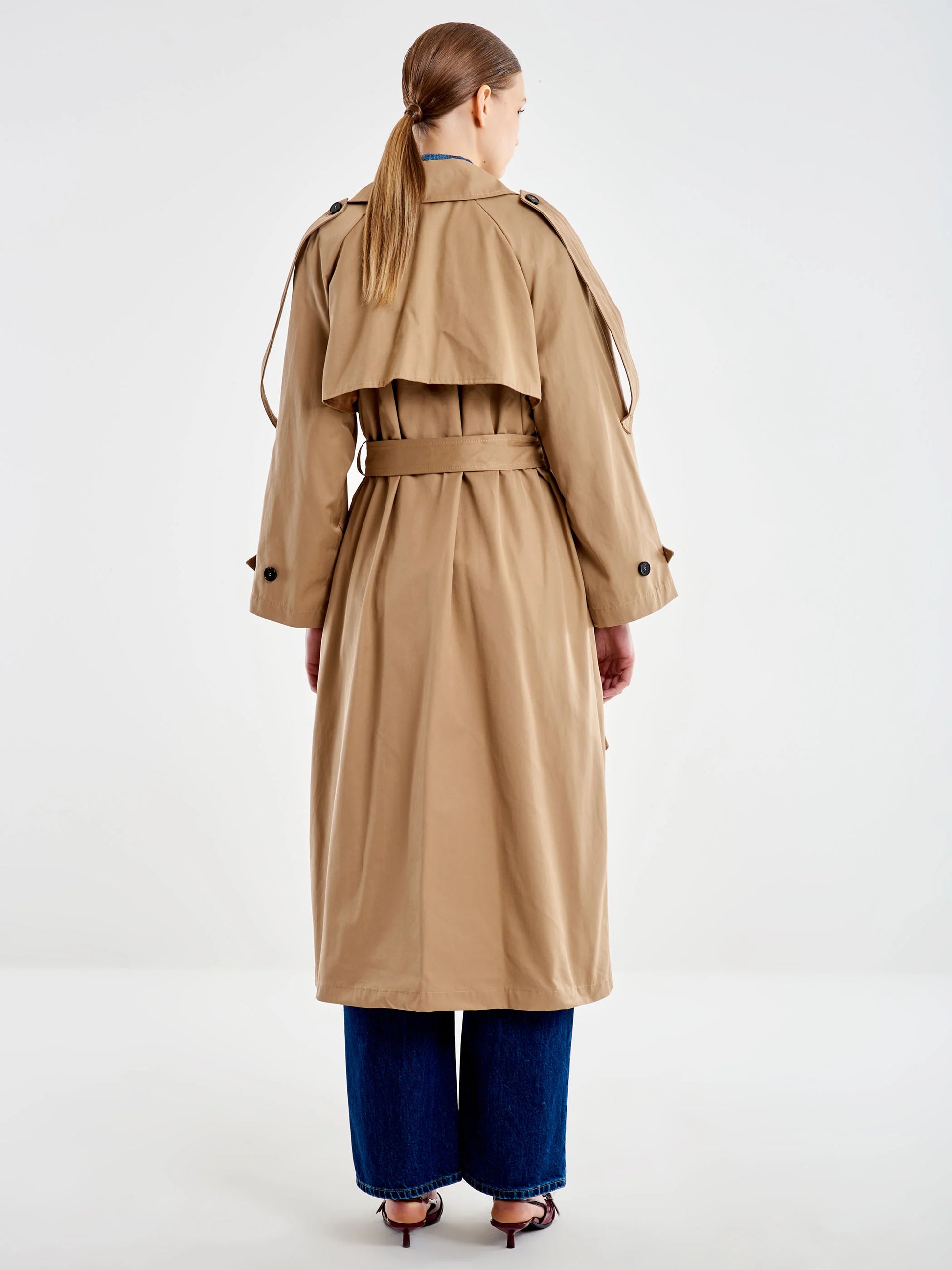 trench lungo doppiopetto TD0029 BEIGE VICOLO 