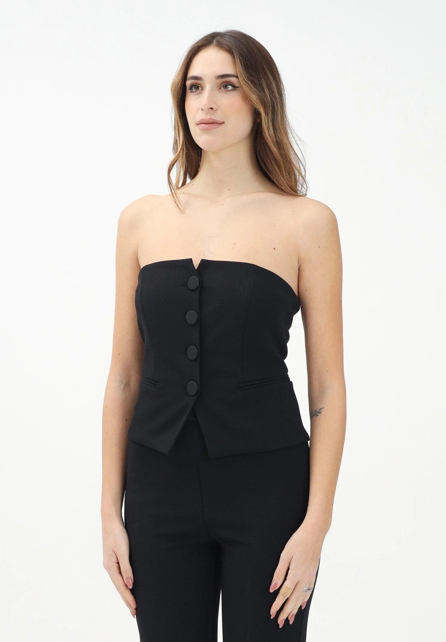 top a corpetto TD0086 NERO VICOLO 