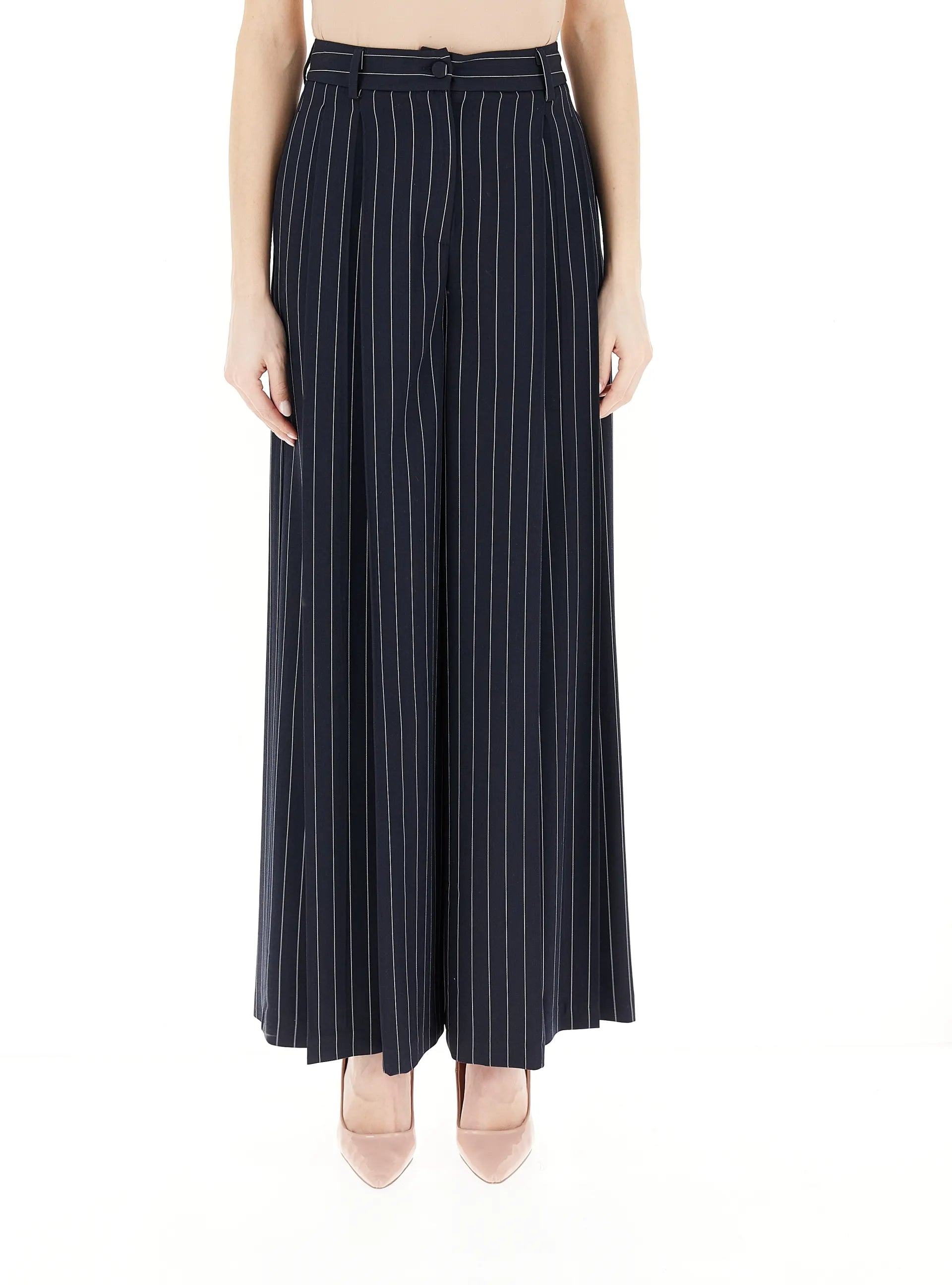 pantalone righe a palazzo TD0438 BLU/NAT VICOLO 