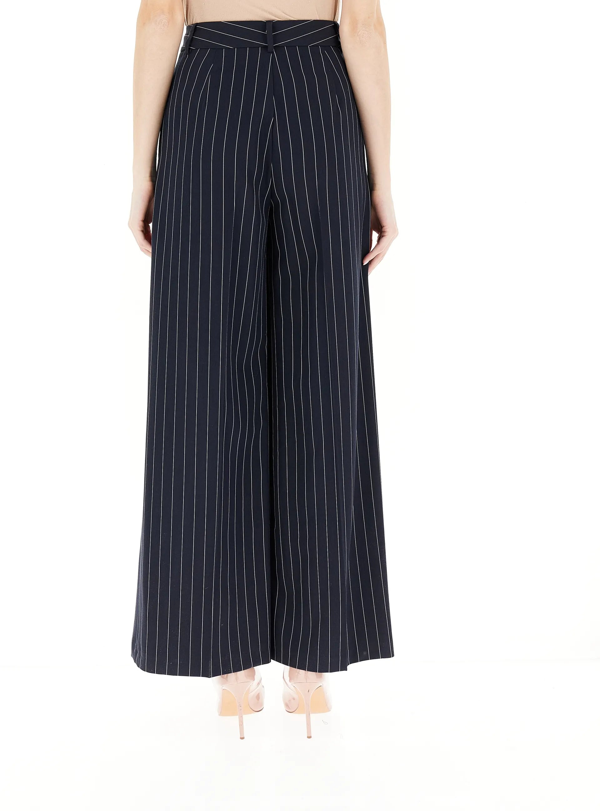 pantalone righe a palazzo TD0438 BLU/NAT VICOLO 