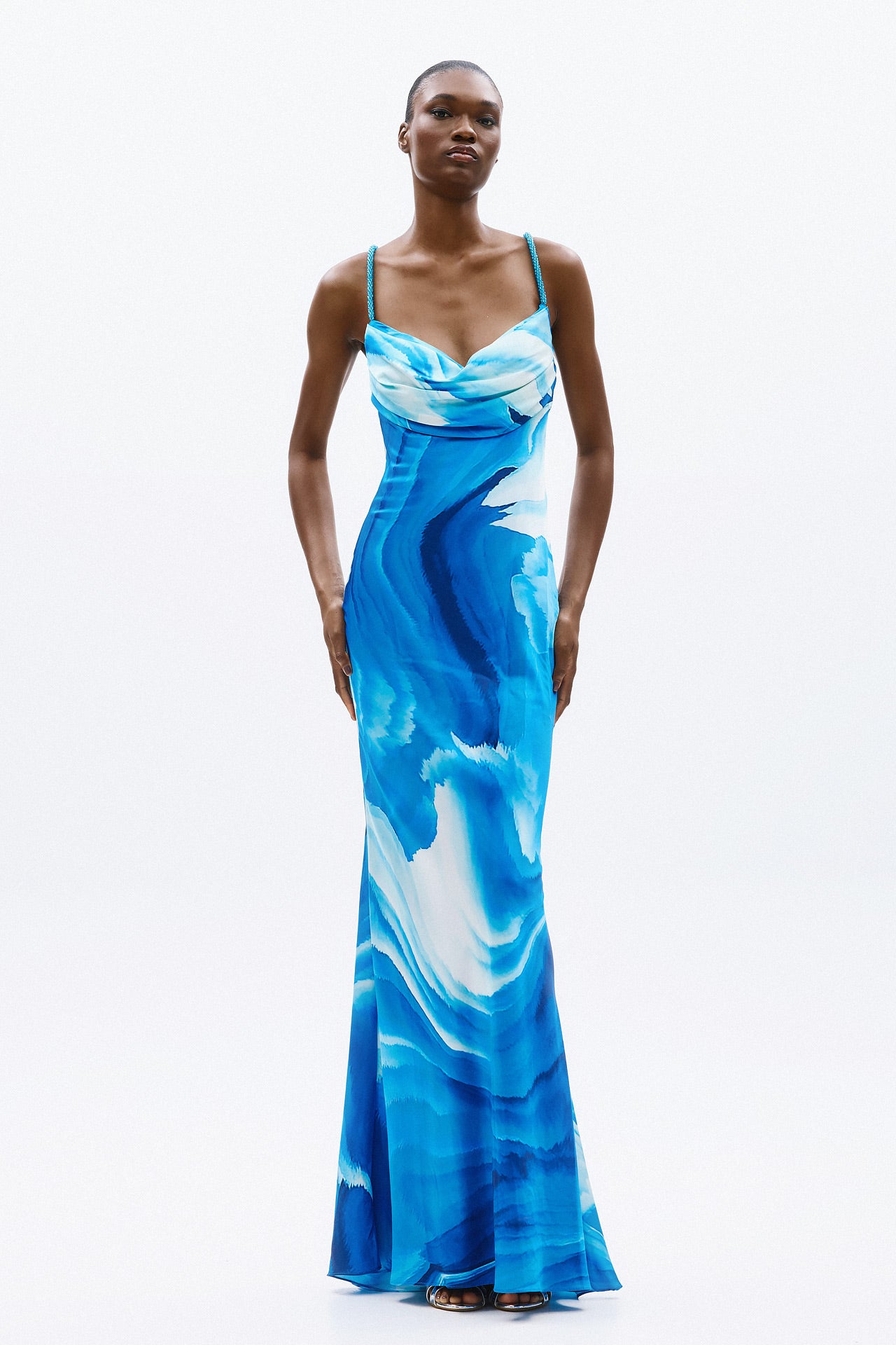 abito elegante blue print A4822 BLUE PRINT ALLURE 