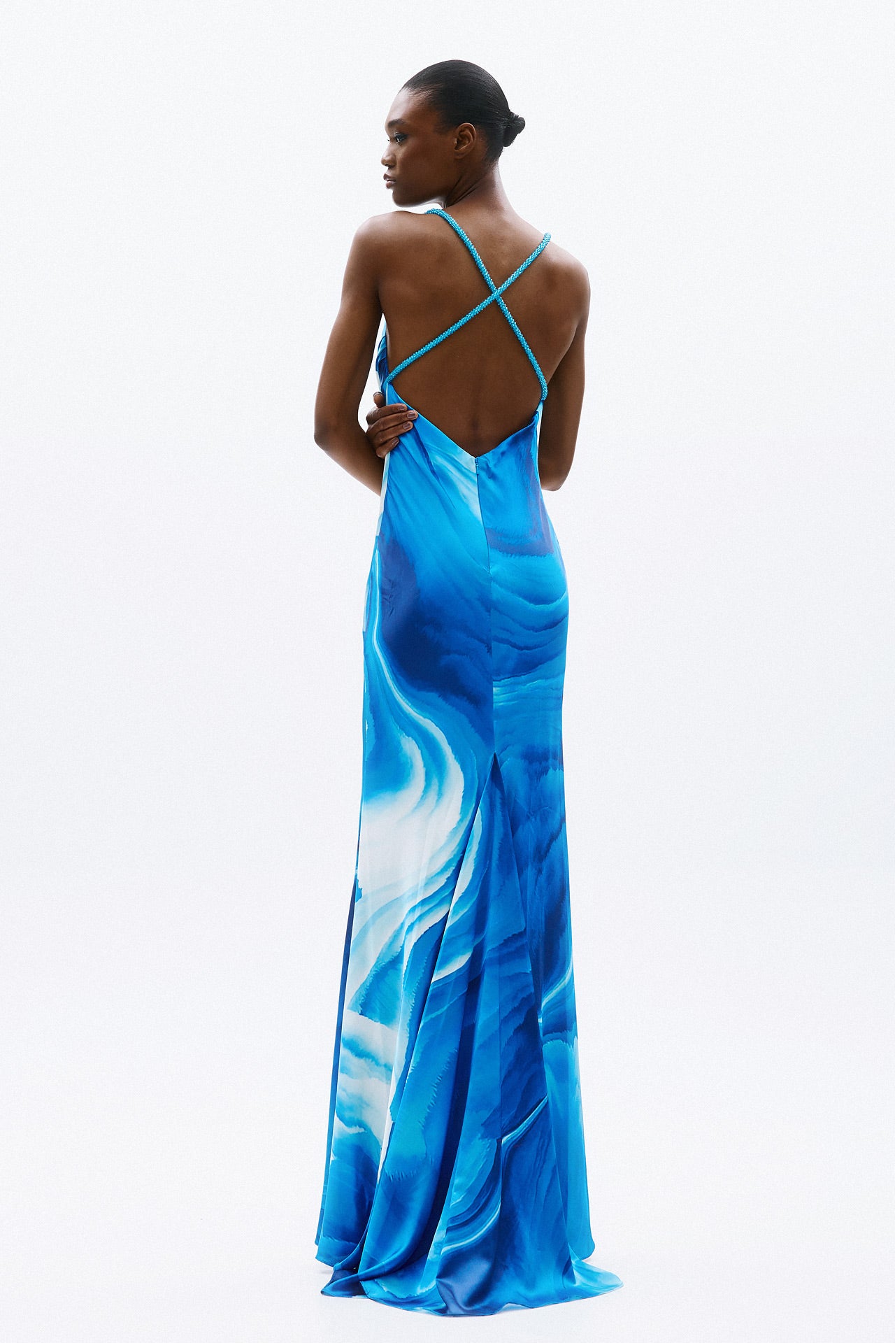 abito elegante blue print A4822 BLUE PRINT ALLURE 