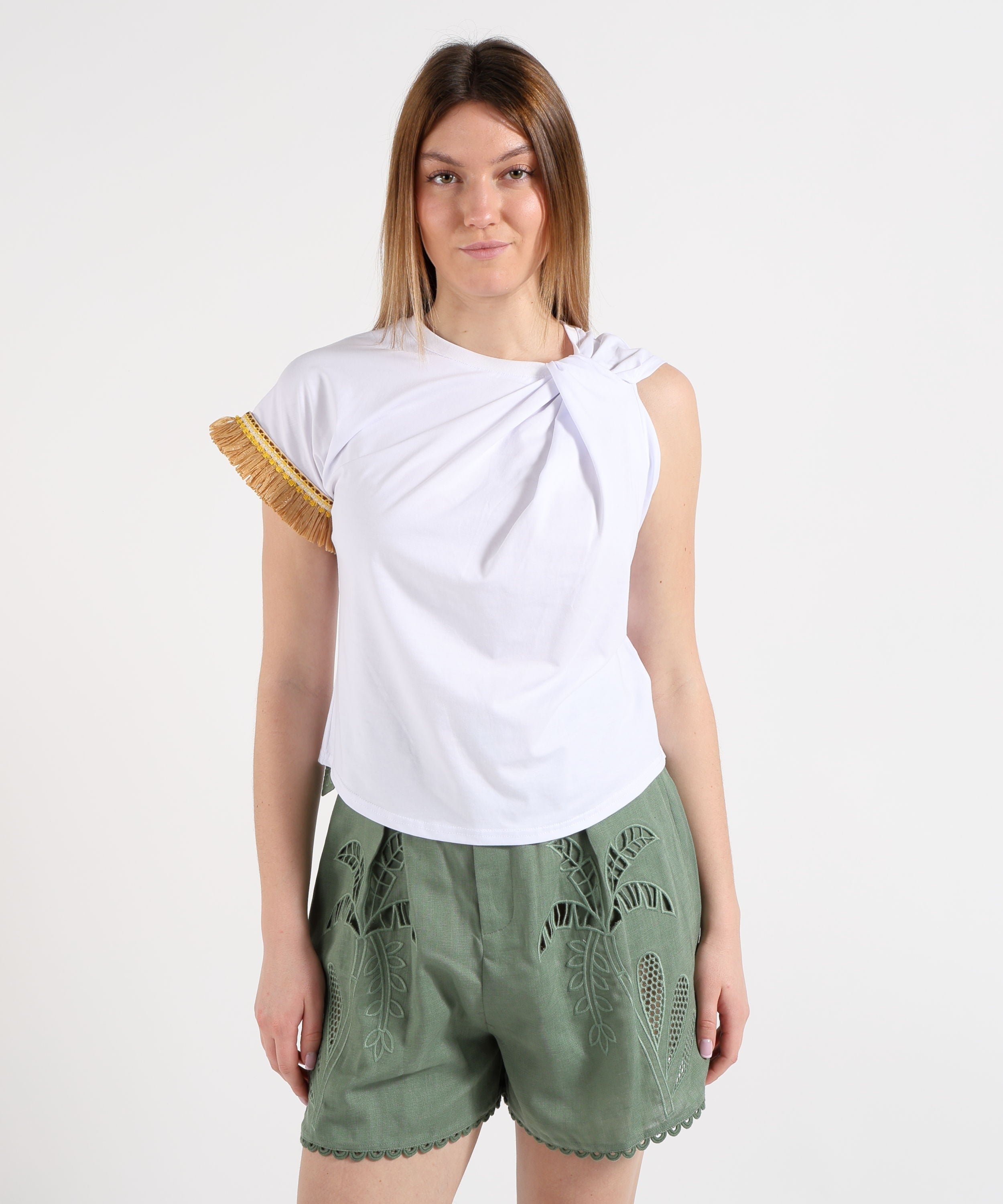 t-shirt con dettaglio A26SSTS14 BIANCO AMOSA 