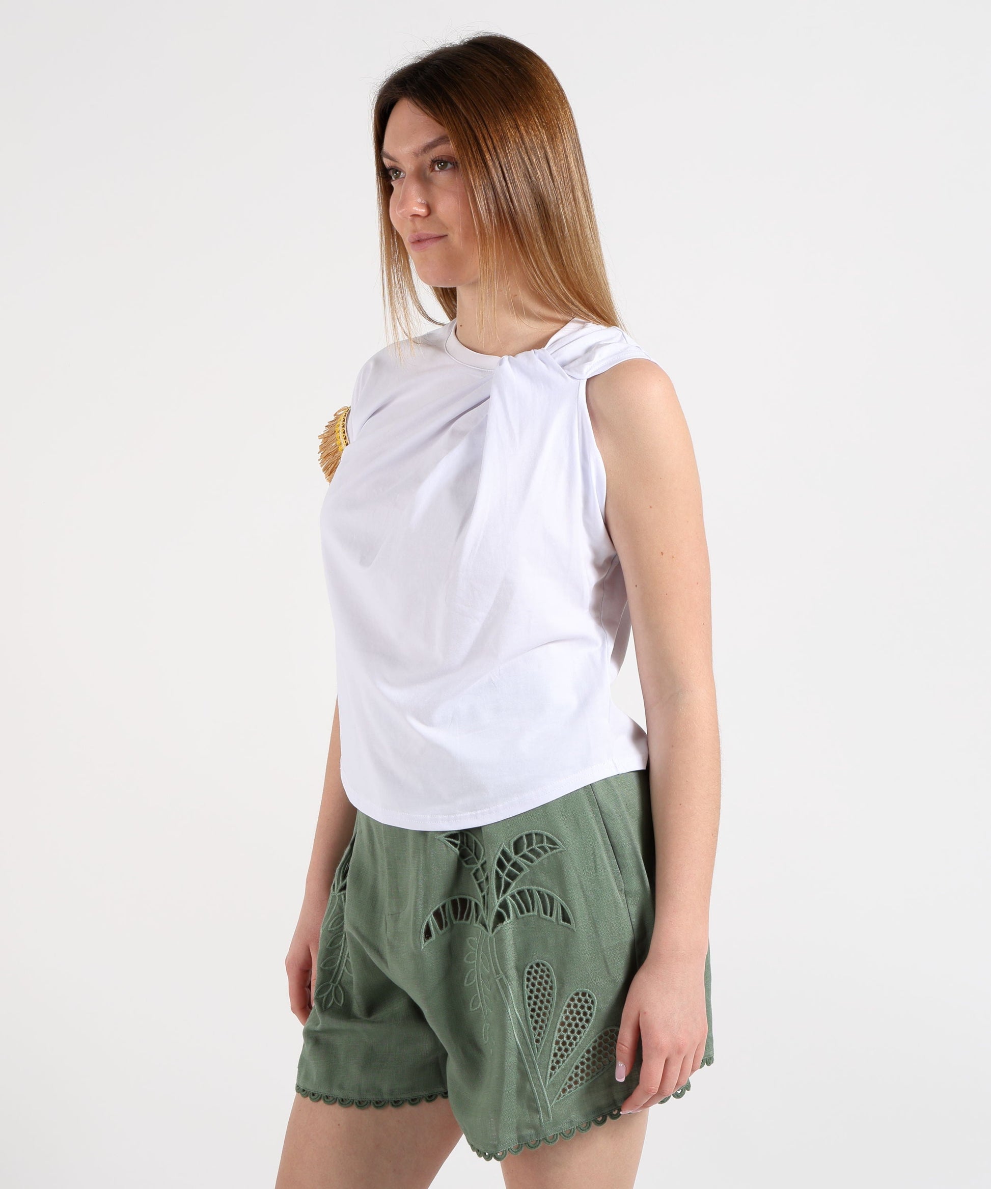 t-shirt con dettaglio A26SSTS14 BIANCO AMOSA 