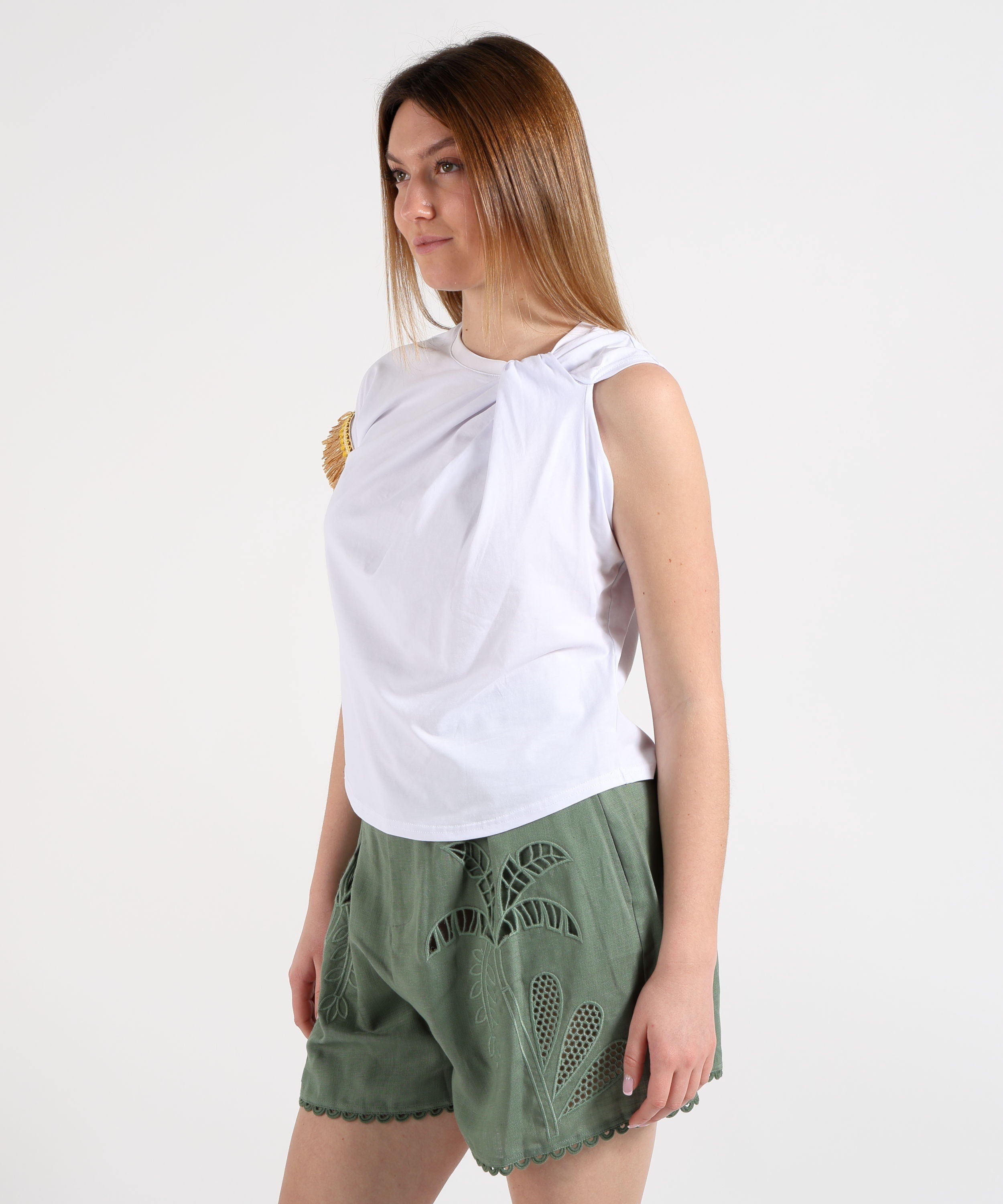 t-shirt con dettaglio A26SSTS14 BIANCO AMOSA 