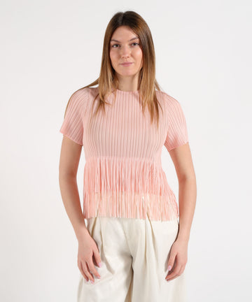 t-shirt con frange A26SSTS23 ROSA AMOSA 