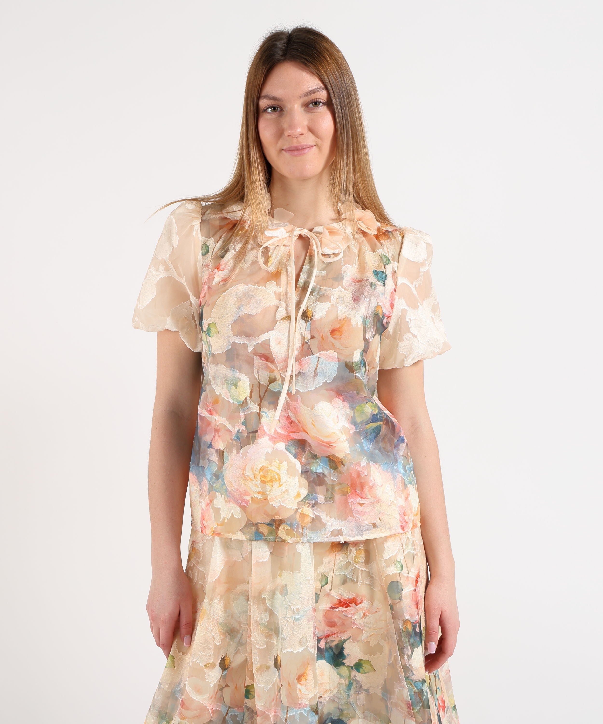 t-shirt con stampa floreale A26SSTS31 U.V AMOSA 