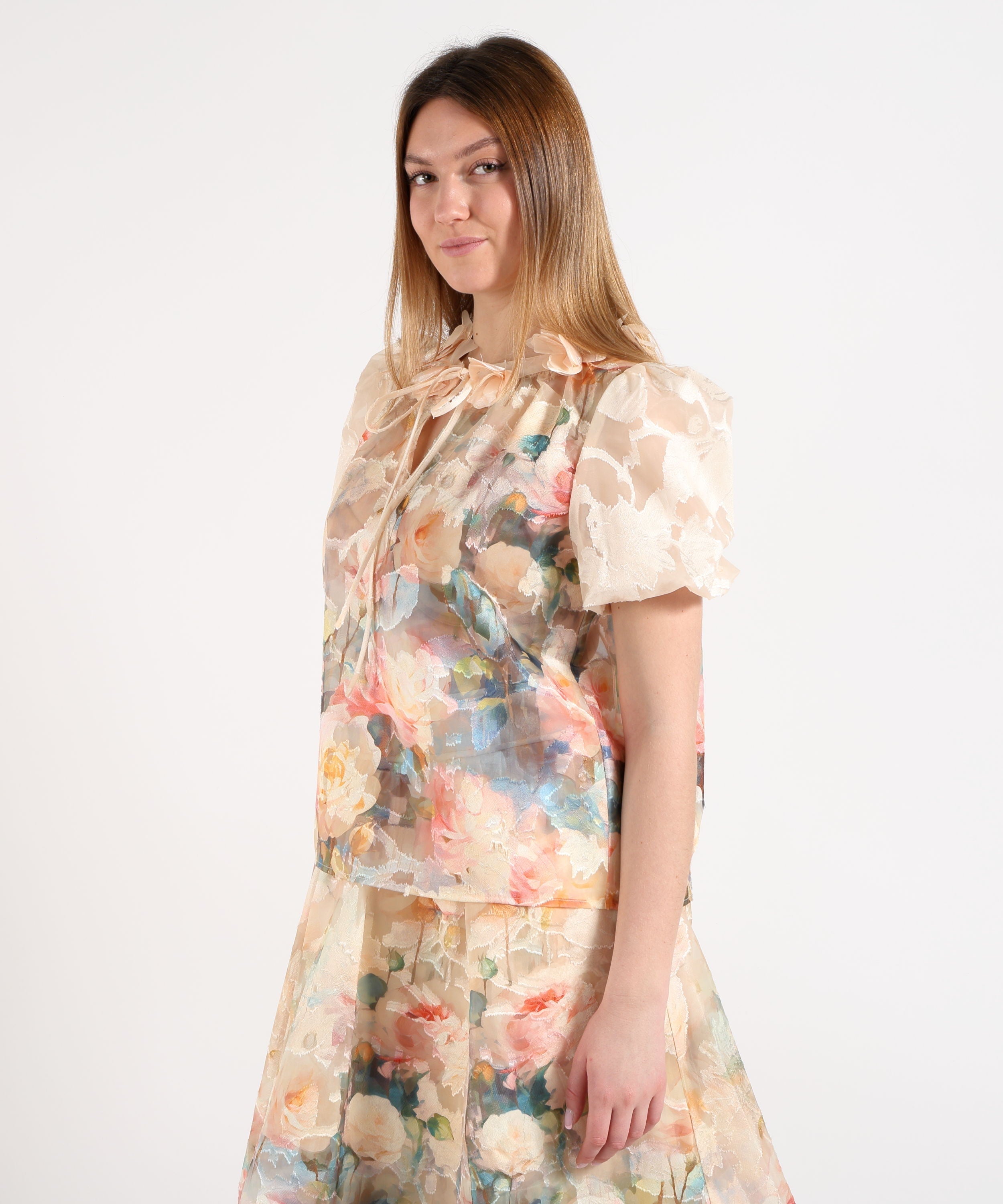 t-shirt con stampa floreale A26SSTS31 U.V AMOSA 