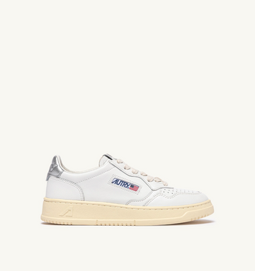 sneakers medalist low in pelle metallizzata AULWLL05 WHITE/SILVER AUTRY 