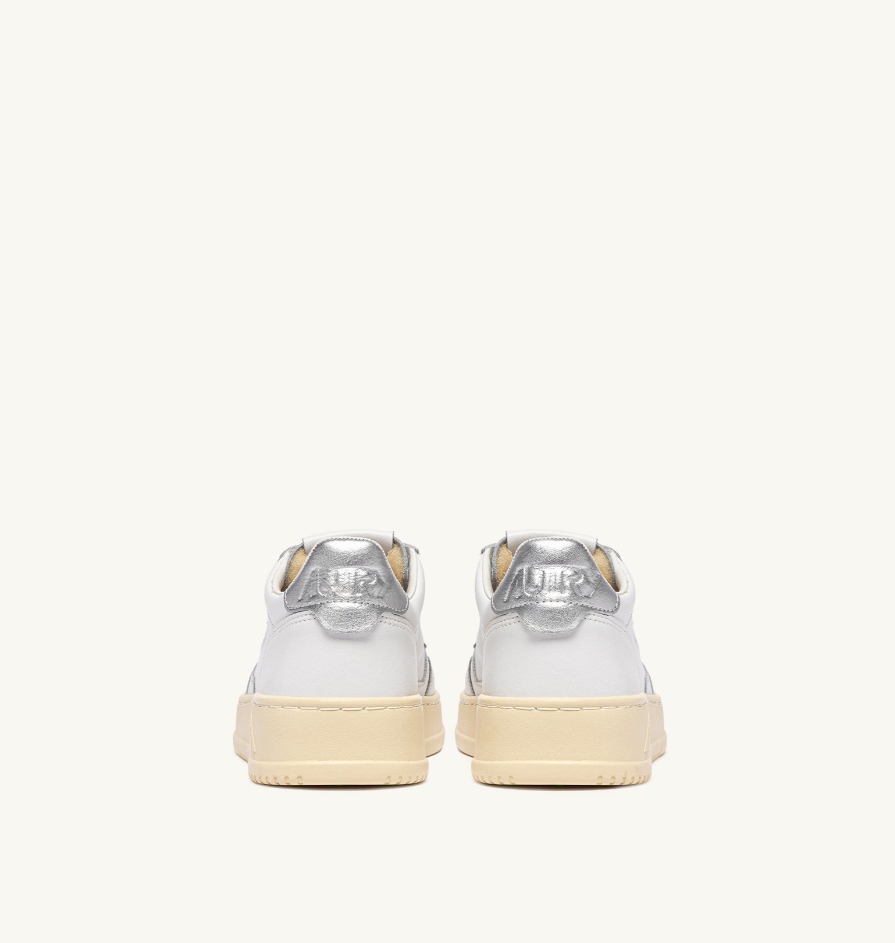 sneakers medalist low in pelle metallizzata AULWLL05 WHITE/SILVER AUTRY 