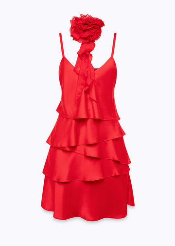 abito in raso a balze RA6007T448A 81663 Blugirl 