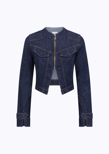 giacca in denim con spilla RA6066D4992 77951 Blugirl 