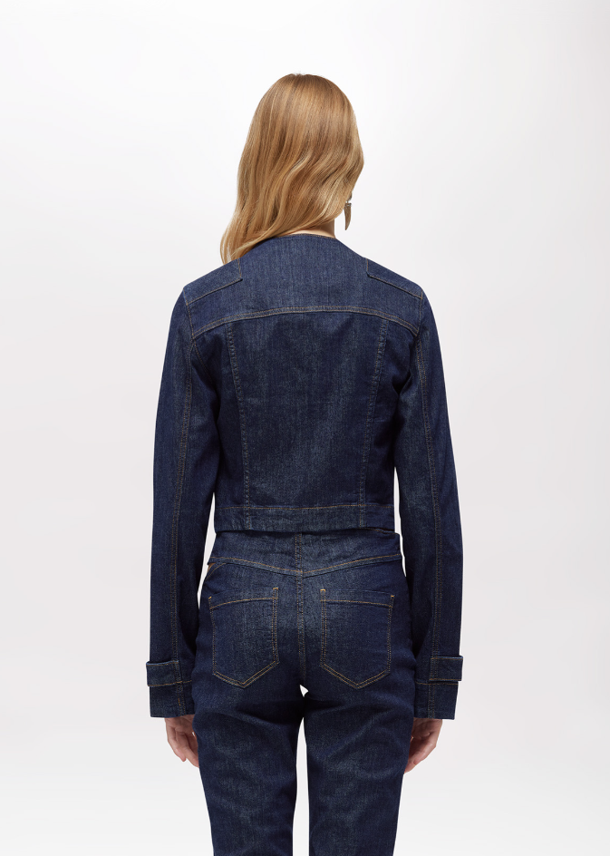 giacca in denim con spilla RA6066D4992 77951 Blugirl 