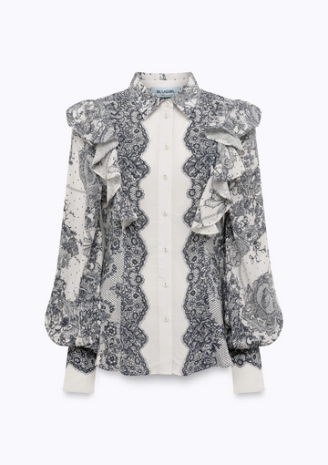 camicia effetto pizzo RA6129T523A P9401 Blugirl 