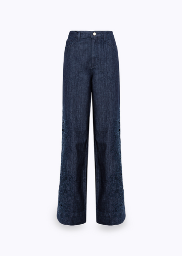 Jeans flare ricamo in denim RA6174D0268 77951 Blugirl 