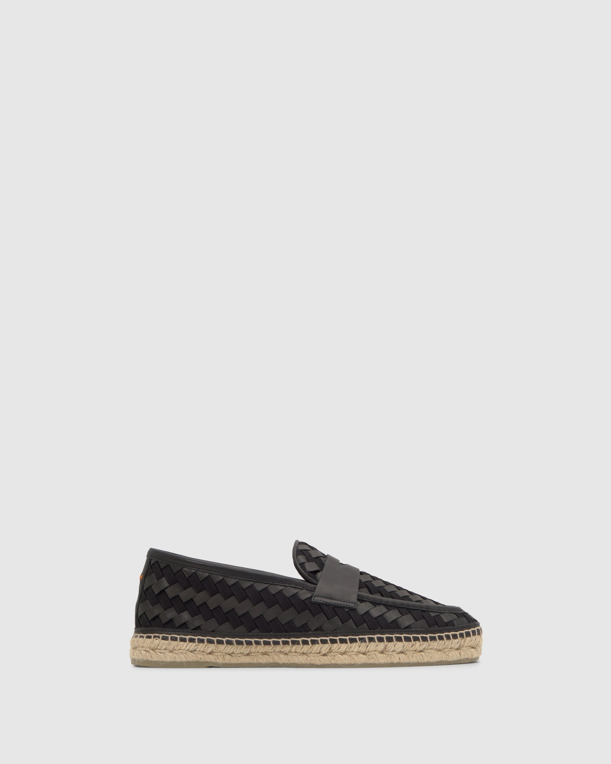 mocassino in pelle intrecciata Noa 026004-100 NEGRO CASTANER 