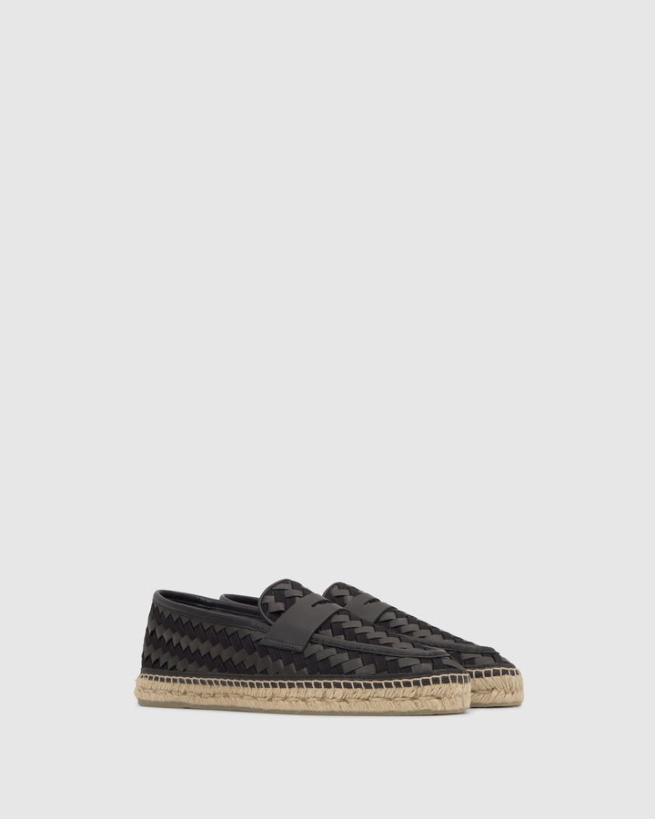 mocassino in pelle intrecciata Noa 026004-100 NEGRO CASTANER 